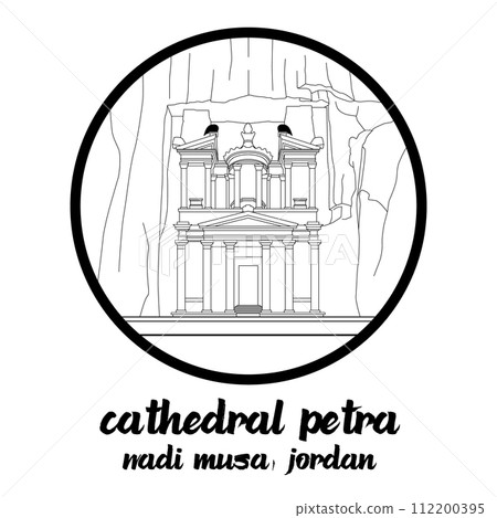 Circle Icon Cathedral Petra. vector illustration 112200395