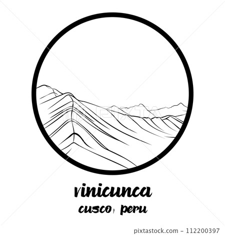 Circle Icon Vinicunca. vector illustration 112200397