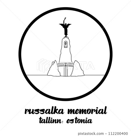 Circle Icon Russalka Memorial. vector illustration Circle Icon Russalka Memorial. vector illustration 112200400