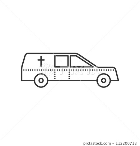 Coffin transport. Hearse car flat icon. Coffin transport. Hearse car flat icon. 112200718