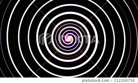 Psychedelic background hypnotic white spiral black 112200758