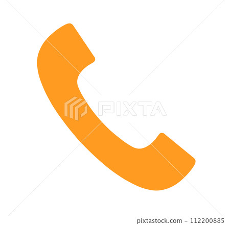 簡單的橙色電話圖標 112200885
