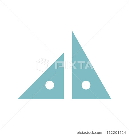 Triangle ruler vector icon 112201224