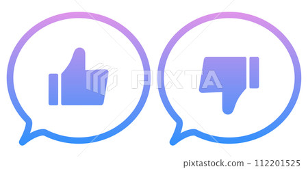 Blue-purple gradation | Good and bad speech bubbles Blue-purple gradation | Good and bad speech bubbles 112201525