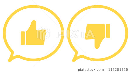 Yellow | Good mark and bad mark speech bubbles Yellow | Good mark and bad mark speech bubbles 112201526