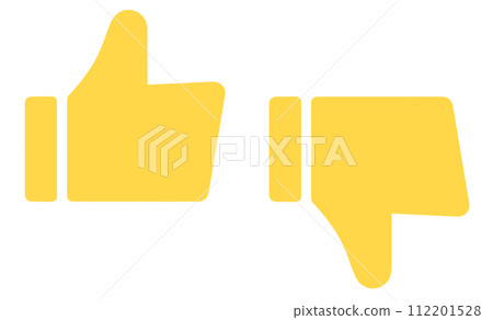 Simple yellow good and bad marks Simple yellow good and bad marks 112201528