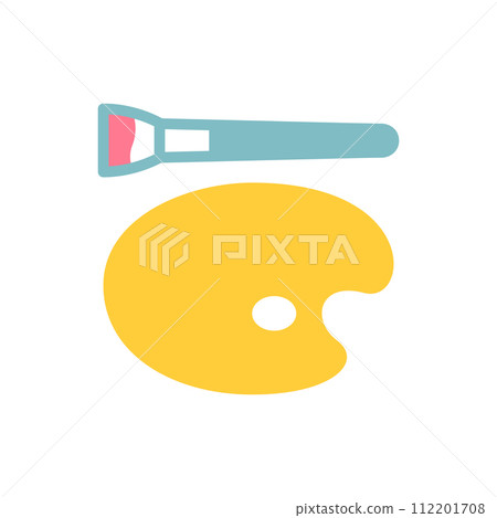 Paint palette vector icon for drawing paintings 112201708