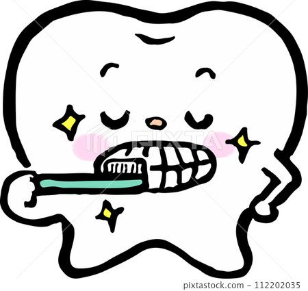 刷牙手繪人物插畫 112202035