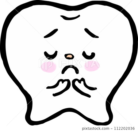 手繪人物插圖有麻煩的牙齒 112202036