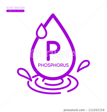 Minerals phosphorus icon blue. Water drops splashing and waves isolated on white background. Symbol for use on advertising media. Form simple line for designing medical beauty products. Vector. Minerals phosphorus icon blue. Water drops splashing and waves isolated on white background. Symbol for use on advertising media. Form simple line for designing medical beauty products. Vector. 112202158