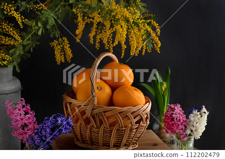 Hassaku and spring flowers Hassaku and spring flowers 112202479