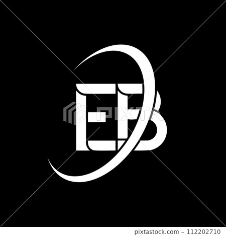 EB logo. E B design. White EB letter. EB/E B letter logo design. Initial letter EB linked circle uppercase monogram logo. 112202710