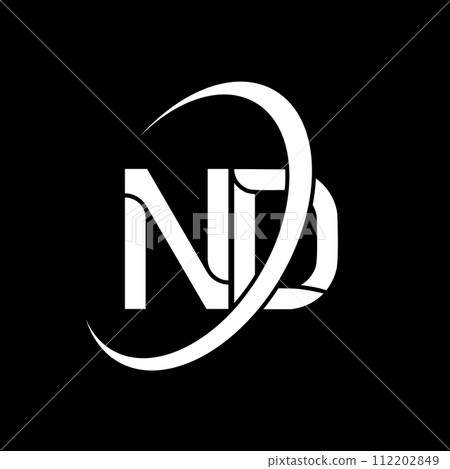 ND logo. N D design. White ND letter. ND/N D letter logo design. Initial letter ND linked circle uppercase monogram logo. 112202849