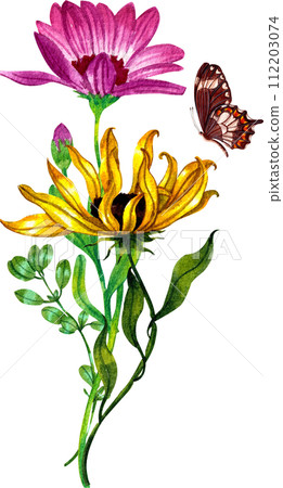 Bouquet flowers watercolor Bouquet flowers watercolor 112203074