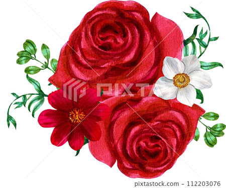 Bouquet flowers watercolor Bouquet flowers watercolor 112203076
