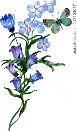 Bouquet flowers watercolor 112203077