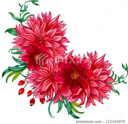 Bouquet flowers watercolor Bouquet flowers watercolor 112203078