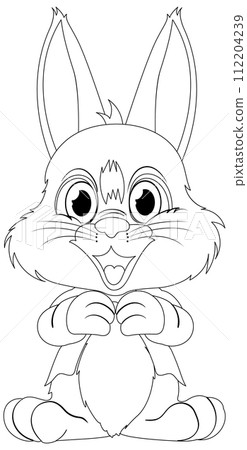 Happy Cartoon Bunny Vector Illustration 112204239