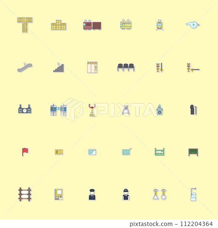 貼紙站相關圖示插圖集 貼紙站相關圖示插圖集 112204364