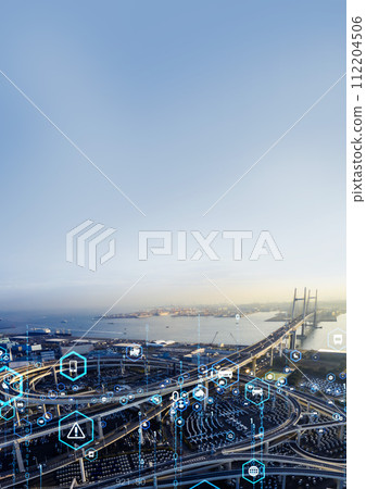 Modern cities and transportation technology Vertical visuals for advertisements and banners Modern cities and transportation technology Vertical visuals for advertisements and banners 112204506