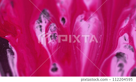 Paint drip colorful spill pink black glitter ink 112204595