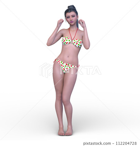 比基尼泳裝形象的一名婦女 112204728