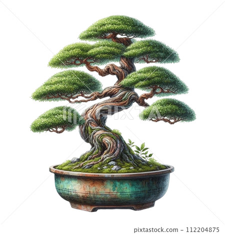 Bonsai clipart watercolor 112204875