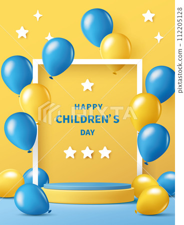 Children's Day product display stand posters and leaflets 112205128