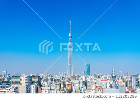 [東京] 從錦糸町眺望天空樹和住宅區 112205289