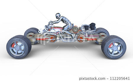 Cyberman riding a four-wheeled buggy 112205641