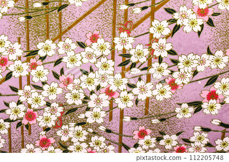 美麗的花朵櫻花圖案櫻花圖案日本傳統造紙的四個季節和紙 美麗的花朵櫻花圖案櫻花圖案日本傳統造紙的四個季節和紙 112205748