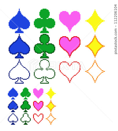 撲克牌像素藝術（花色）（彩色） 112206104