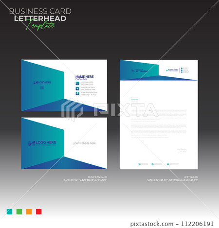 letterhead and business card design 112206191