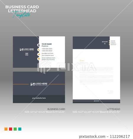 letterhead and business card design 112206217