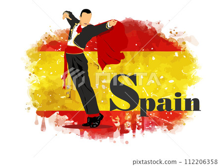 The symbol of Spain in flag image. Vector 3d illustration The symbol of Spain in flag image. Vector 3d illustration 112206358