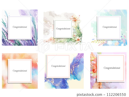 Six examples of greeting cards. Color vector illustration for designers 112206550
