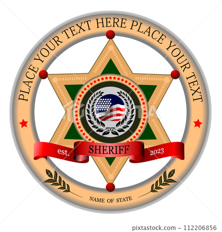 Sheriff's badge on a white background 112206856