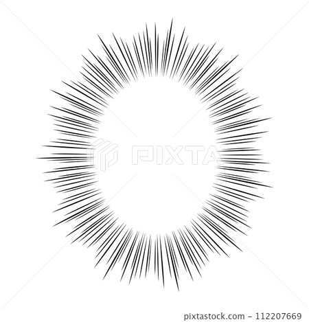 [Single item] Manga monologue, concentrated line, effect line speech bubble - circle, oval, oval 112207669