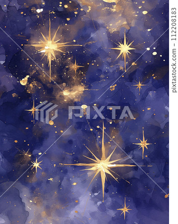 Beautiful background of stars and night sky AI image 112208183