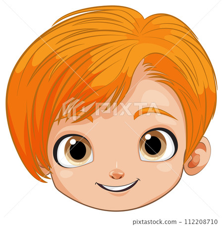 Cheerful Child with Bright Orange Hair 112208710