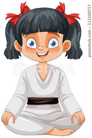 Young Karate Girl in White Gi Young Karate Girl in White Gi 112208717