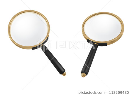 Magnify glass in different view angles. Magnify glass in different view angles. 112209480