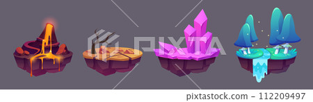 Floating land islands for game level map ui design 112209497