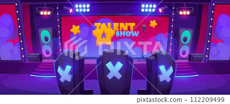 Talent show setup - cartoon vector 112209499