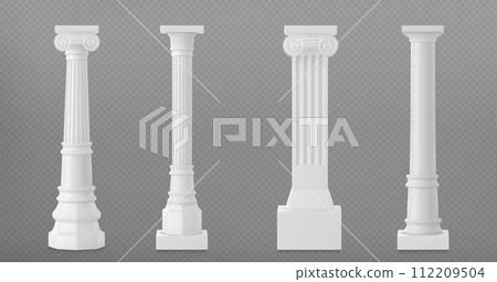 3D set of antique marble pillars 112209504