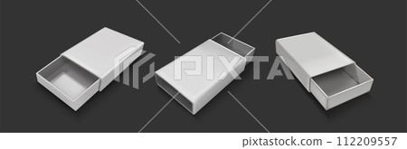 Open slide box mockup. Realistic vector 112209557