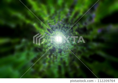 Background material with the image of a warp in outer space (image of a wormhole / black hole) 112209764
