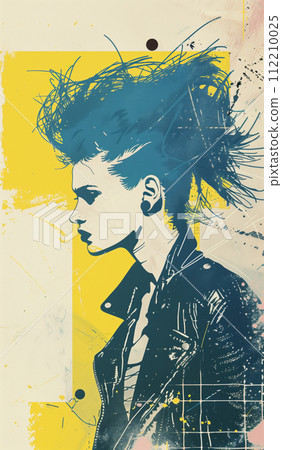 AI-generated content. Punk Attitude Profile with Colorful Mohawk Illustration AI-generated content. Punk Attitude Profile with Colorful Mohawk Illustration 112210025