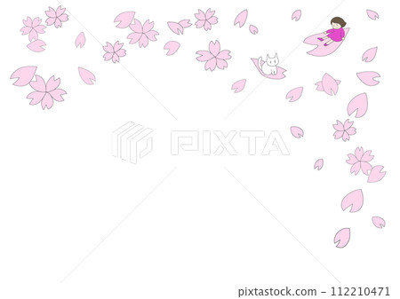 Cherry blossom petal frame Cherry blossom petal frame 112210471
