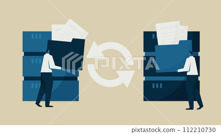 Men with data materials. they are in sync. 112210730